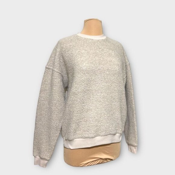 Outdoor Voices MegaFleece Crewneck Sweatshirt S Oatmeal Beige Sherpa Pullover - Picture 8 of 9